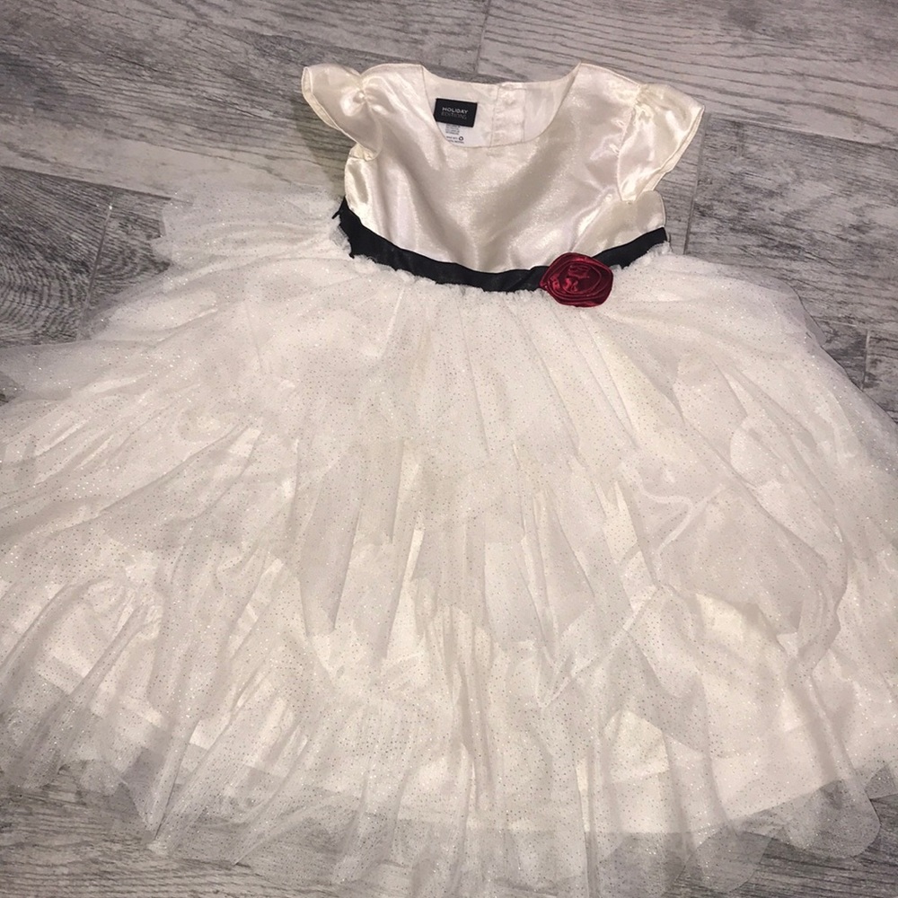 Off White and Gold Shimmer Dress